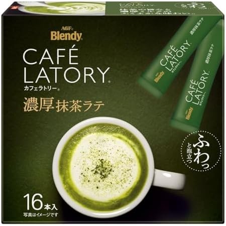 【Direct from Japan】AGF Blendy Cafe Latory Stick Rich Matcha Latte 16 ขวด [Powdered Matcha]