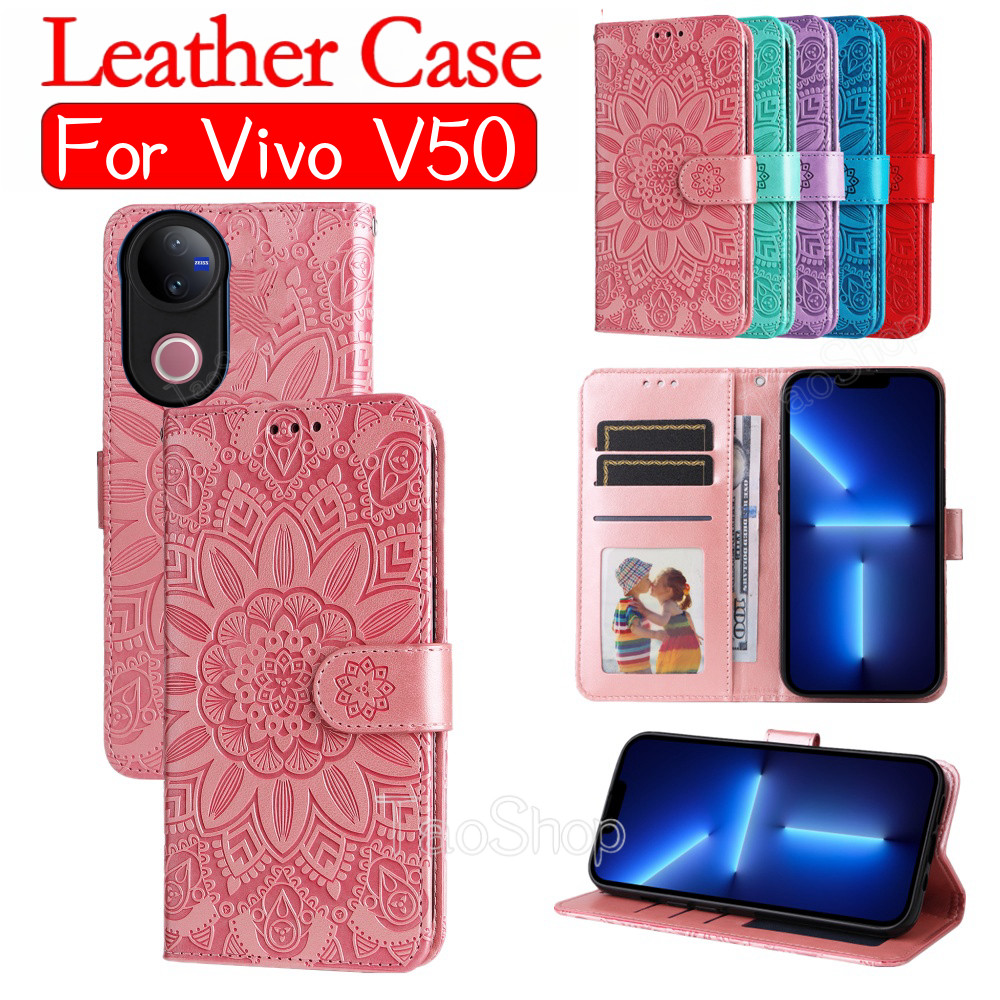 Flip หนังสําหรับ Vivo V50 Lite V50Lite V 50 VivoV50 Lite V50Lite ขาตั้งแม่เหล็กผู้ถือปลอกกันกระแทกฝา