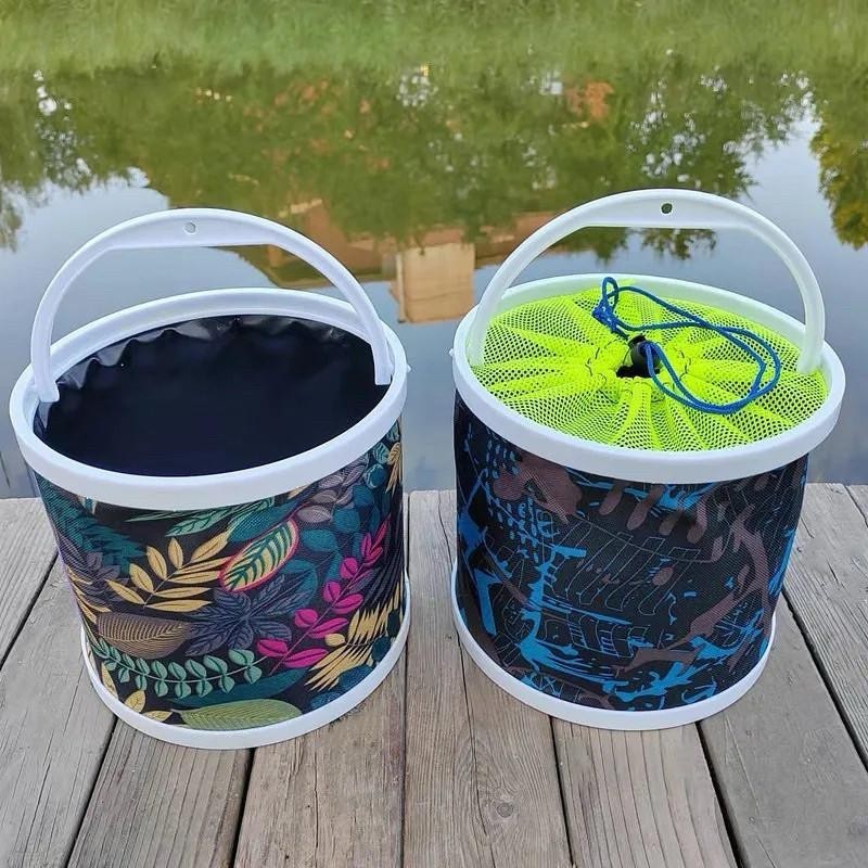 5L/7L/11L ถังน้ําพับได้ตกปลา Pail Baldi Lipat กลางแจ้ง Pancing ล้างรถ Cuci Kereta Camping ตะกร้า ton