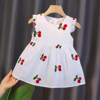 ชุดเด็กผู้หญิงฤดูร้อนแขนกุดเหมาะสมกับสาวแฟชั่นเกาหลีน่ารักชุ…