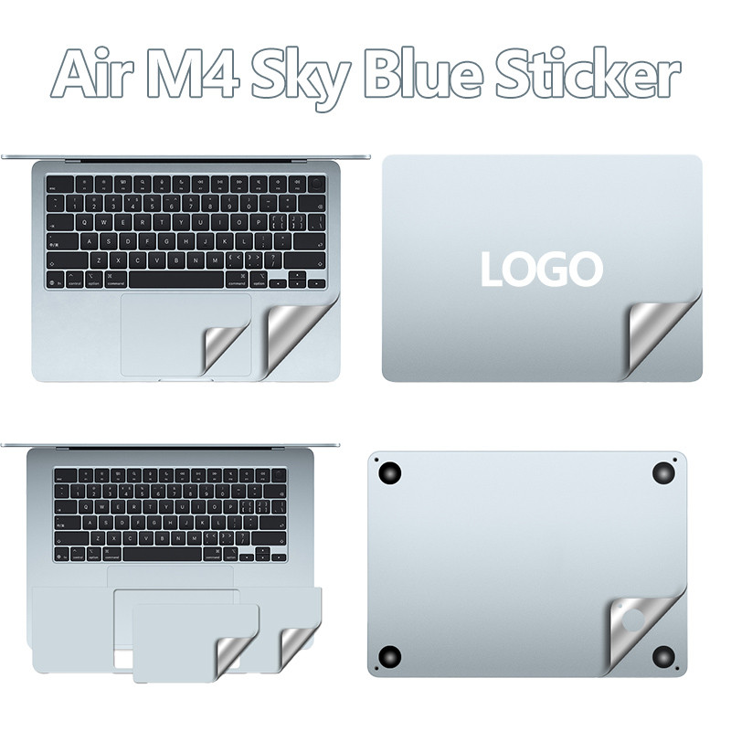 แล็ปท็อปใหม่ครึ่ง/ผิวเต็มรูปแบบสําหรับ 2025 Macbook Air 13 15 นิ้ว M4 M3 M2 Sky Blue/Midnight/Space Grey/Silver สติกเกอร์ Anti Scratch