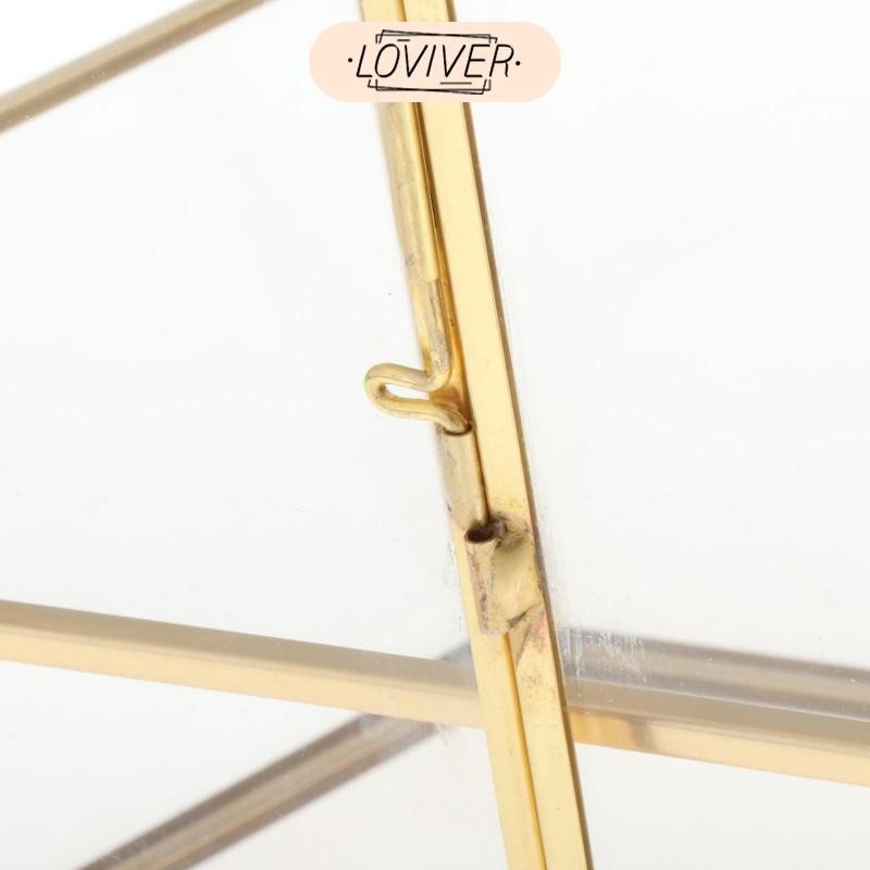 LOVIVER Vintage Clear Glass & Gold Metal 3 รูปที่ 5