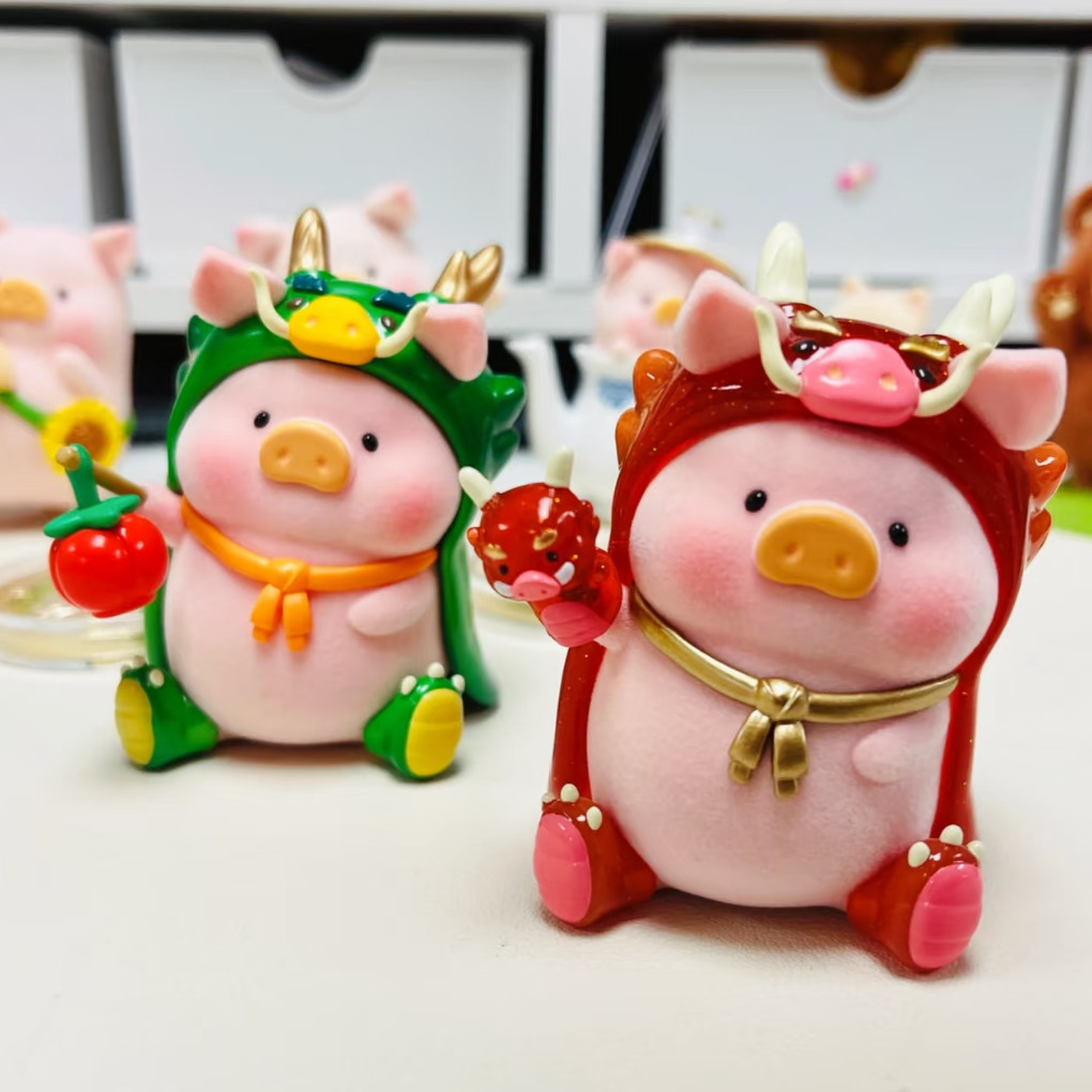 ของแท้52TOYS Lulu the Piggy ปี Loong & Snake & Panda คอลเลกชันการ์ดแขวนรูปตุ๊กตาเครื่องประดับของขวัญ