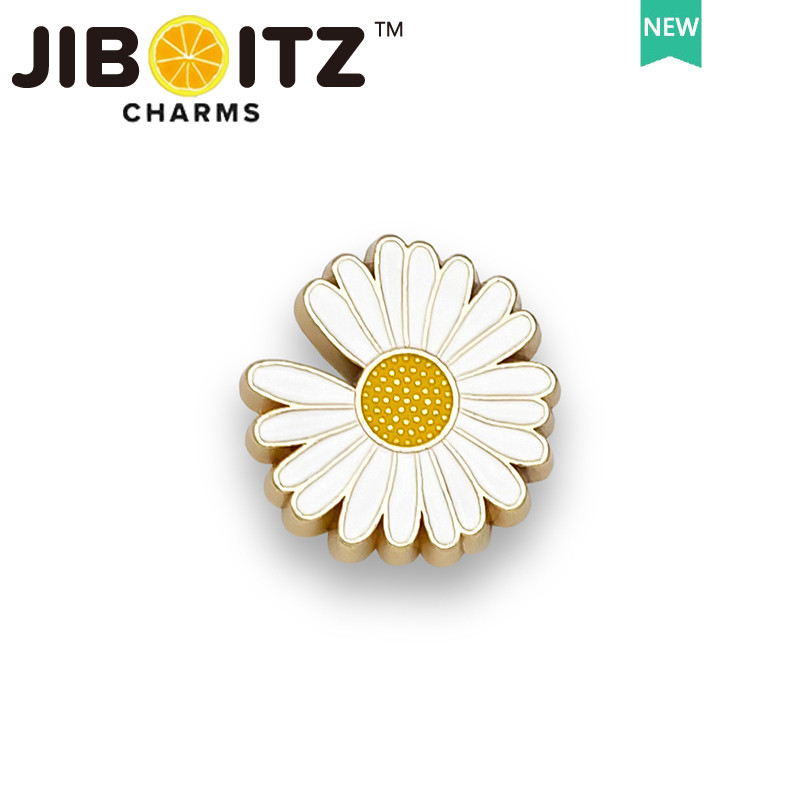 JIBBITZ cross charms ตัวติดรองเท้า โซ่เพชรดอกไม้สีชมพู ตัวติดรองเท้า cross