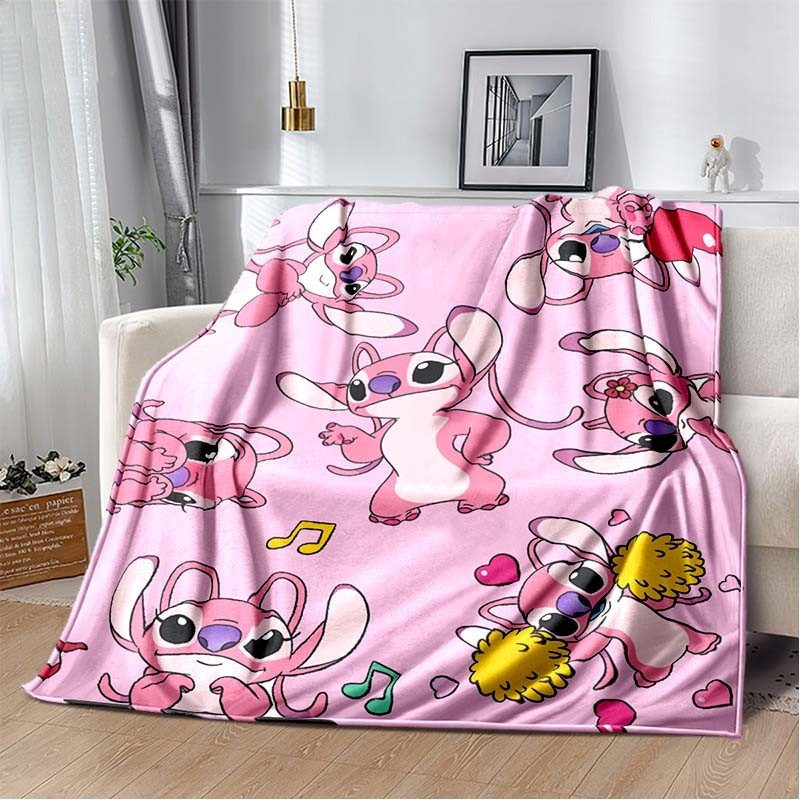 6 sizes of warm and soft Disney Stitch custom icon plush blankets for children and adults, plush bed covers, sofa blankets, birthday gifts - รูปที่ 2