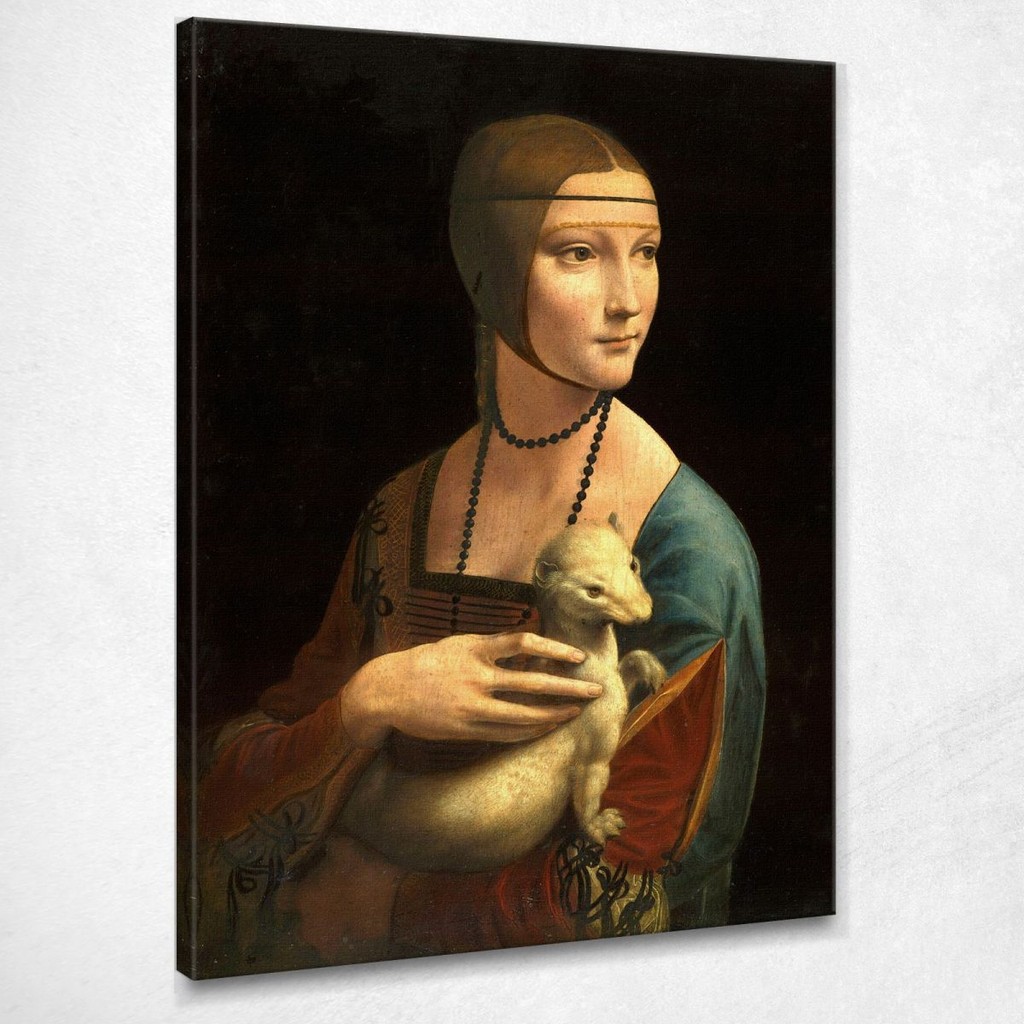 Lady With An Ermine Leonardo Da Vinci, ldv11 ภาพพิมพ์บนผ้าใบแคนวาส