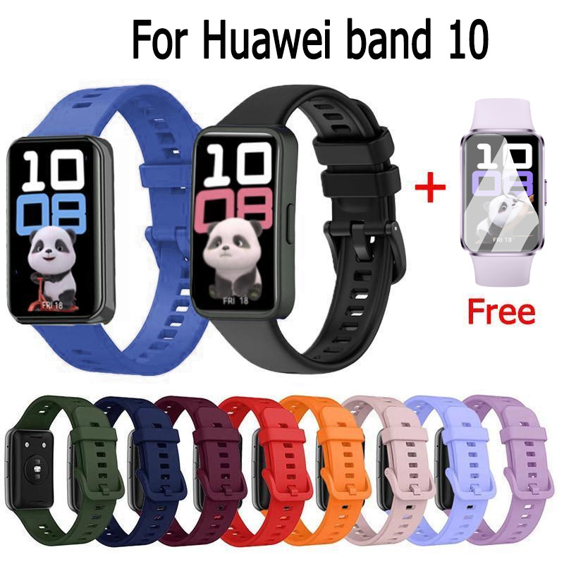 สายรัดซิลิโคนทดแทนสําหรับ Huawei Band 10 สายรัดข้อมือสายนาฬิกาอัจฉริยะ