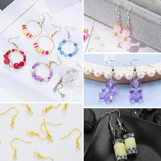 1200 ชิ้น Hypoallergenic ต่างหูตะขอชุด Eye Pins หัว Pins ห่วงกระโดดสําหรับต่างหูทํา DIY ผลการค้นหาเครื่องประดับอุปกรณ์