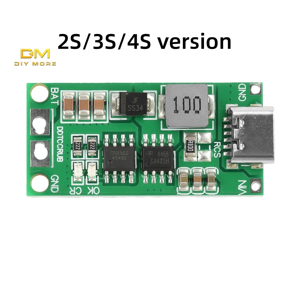 Diymore 2S/3S/4S DC 3-6V 1-4A Booster Module Lithium Polymer Battery Charger Module Type C