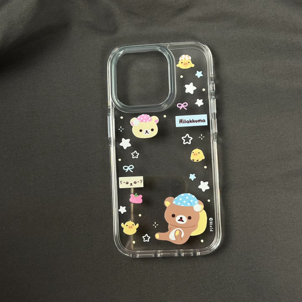 พร้อม Nightcap Rilakkuma เหมาะสําหรับ Apple 16/15/14/13promax เคสโทรศัพท์ 12/11/xr นุ่ม xs/8p/7p เคสโทรศัพท์ - รูปที่ 2