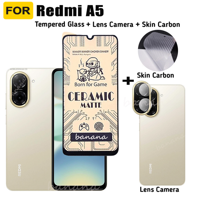 สําหรับredmi A5 เซรามิคFrosted Softฟิล์มRedmi A5 A4 A3 Redmi 14C 13Cป้องกันหน้าจอ 3 ใน 1 กล้องเลนส์Protector