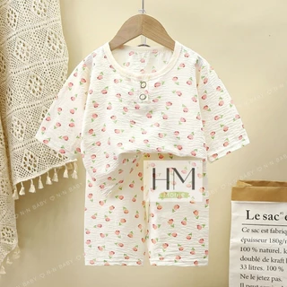 ชุดนอนเด็ก 5 ส่วน เสื้อผ้าเด็ก เสื้อ+กางเกง พิมพ์ลายน่ารักๆ อายุ6เดือน-3ปี