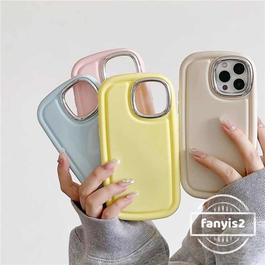 เคสโทรศัพท์มือถือแบบนิ่ม กันกระแทก กันรอยเลนส์กล้อง สีพื้น เรียบง่าย สําหรับ iPhone 15 14 13 12 11 Pro Max