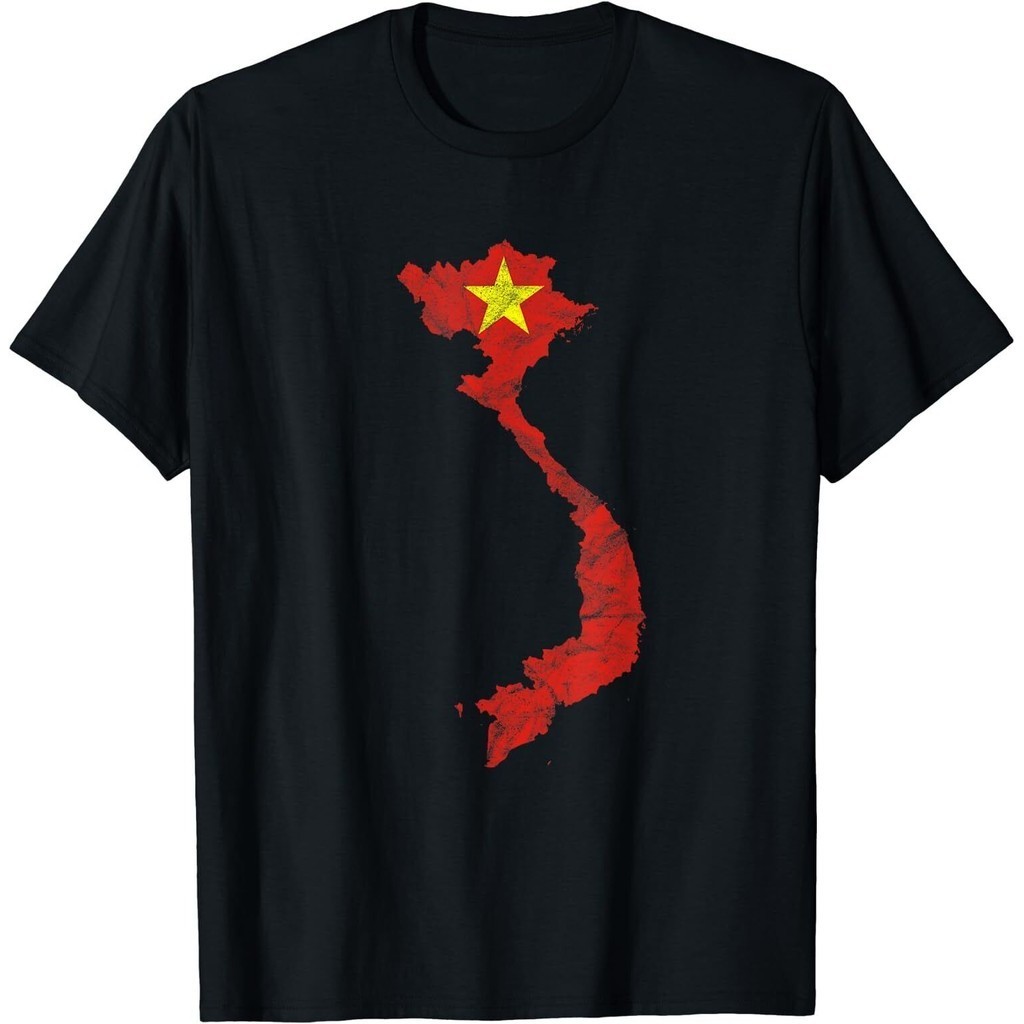 Flag Map Silhouette Outline Travel Asia Vietnam เสื้อยืด