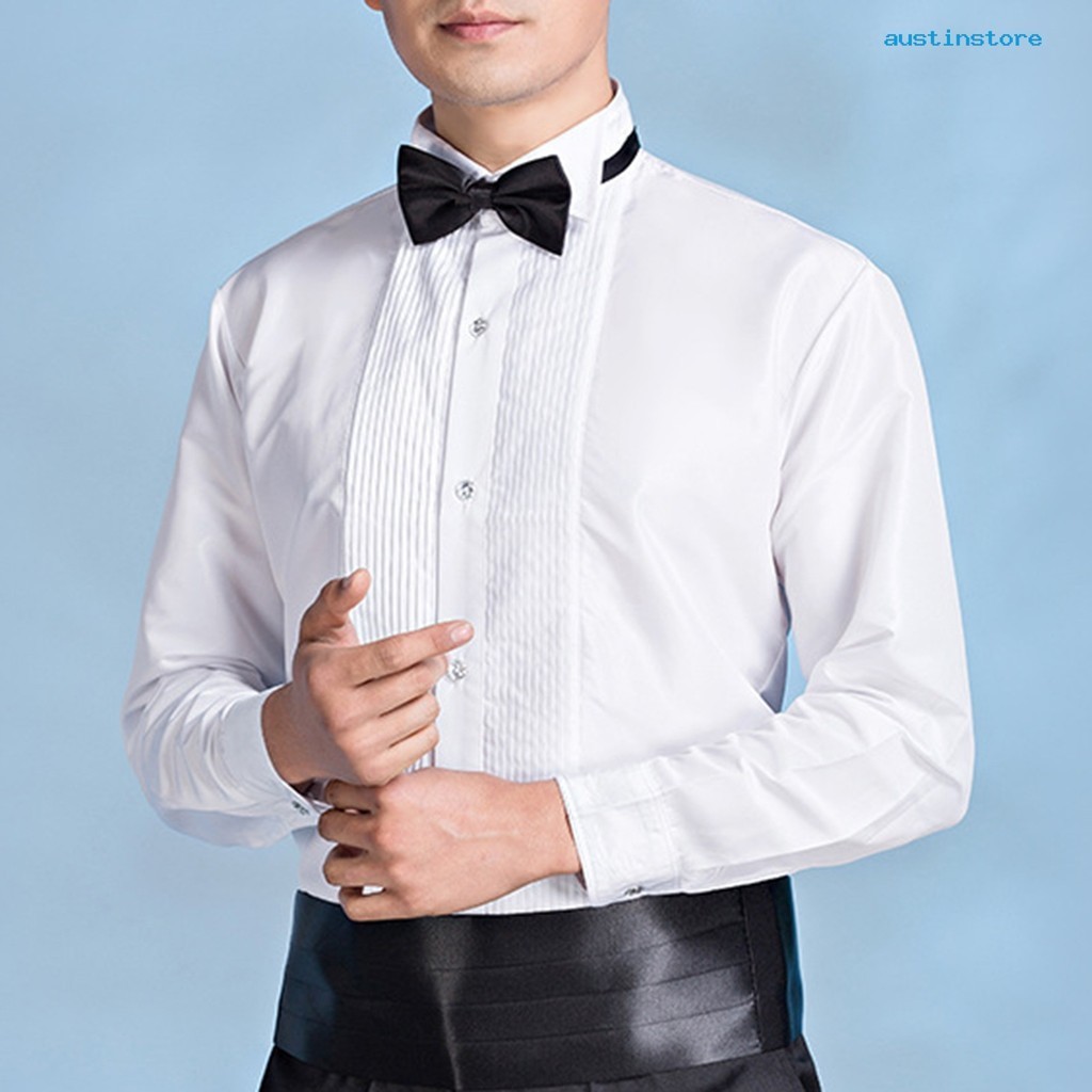 [ออสเตรเลีย] เสื้อเชิ้ต คอปก แขนยาว สีพื้น กระดุมแถวเดียว ทักซิโด้ เป็นทางการ สไตล์นักธุรกิจ สําหรับผู้ชาย ใส่ไปงานเลี้ยง งานแต่งงาน เจ้าบ่าว - รูปที่ 5