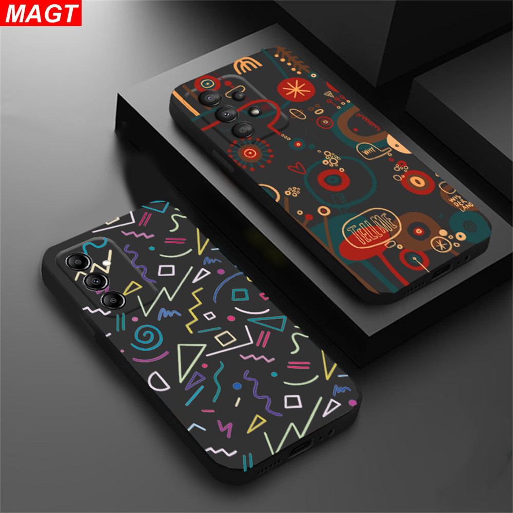 เคสโทรศัพท์มือถือแฟชั่น แบบนิ่ม กันหล่น ลายเส้น เรียบง่าย สําหรับ Samsung A54 A05S A15 A24 A14 M23 A04S A13 A03S A23 A53 A73 A33 A22 A21S A12 A11 A51 A30 A50 A52 A20S A10S M12 J4 Plus J7 MAGT