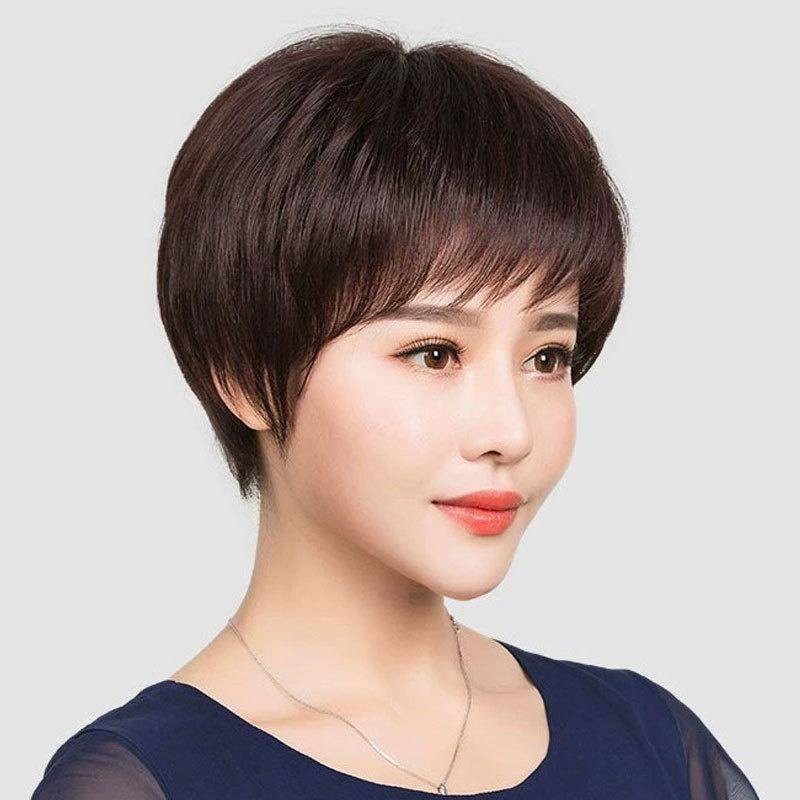 วิกผมสั้น 100% นุ่ม และระบายอากาศ ลายดอกกุหลาบ แฟชั่นสําหรับผู้หญิง คุณแม่