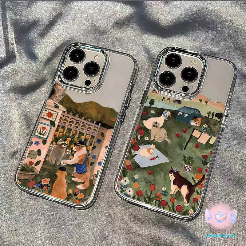 [ท้องถิ่น] หญ้าสัตว์กรอบรูปโลหะเคสโทรศัพท์ใช้งานร่วมกับiPhone X XR XS 11 13 15 12 pro Max 7 8 14 15 Plus SE 2 3 cover - รูปที่ 5