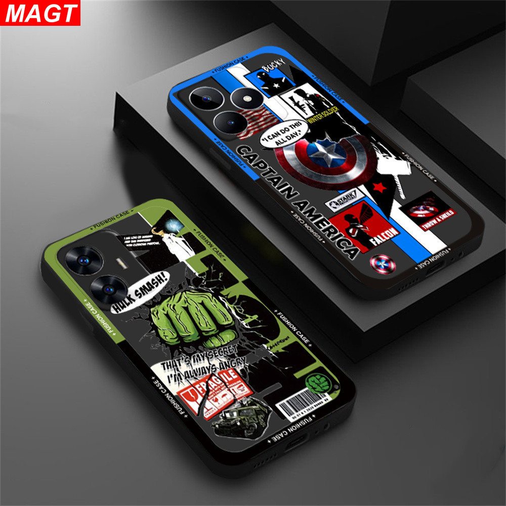 เคสโทรศัพท์มือถือ ทนทาน ลายกัปตันอเมริกา สําหรับ Realme C53 C55 11 C51 10 C35 C33 C31 C30 C30S C21Y 