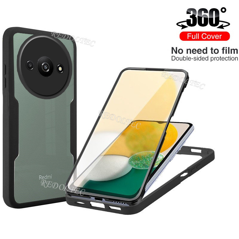เคสโทรศัพท์มือถือ อะคริลิคใส กันกระแทก 360 องศา สองด้าน สําหรับ Redmi A3 4G Xiaomi Redmi A3 RedmiA3