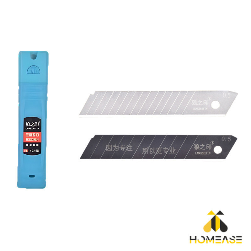 HA ใบคัตเตอร์ใหญ่ ใบมีดดำ คัตเตอร์ ใบมีด ใบเฉียง มีความคม บรรจุ 10 ใบกล่อ Steel Cutter Blade Set