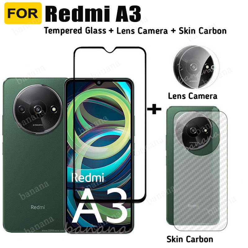 Redmi A3 ฟิล์มกระจกนิรภัย สําหรับ RedmiA3 Redmi A 3 เลนส์กล้อง กระจกกันรอยหน้าจอ และฟิล์มด้านหลัง