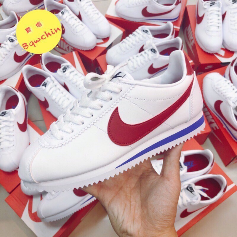 Nike Classic Cortez White Blue Red Classic Forrest Gump Shoes Forrest Gump Classic Style Net Beauty