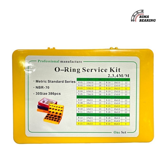 ยาง O-Ring ORIng Service Kit ชุดกล่องยาง 2,3,4 M/M ขนาด Milli Mm เมตริกยาง Nbr 30 ขนาด 389 ชิ้น