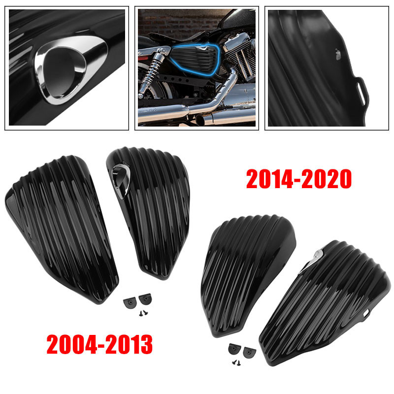 YJ Black Moto Left Right Side Battery Fairing Cover For Harley Sportster XL1200N XL Iron 883 1200 04-20 Motorcycle Acces