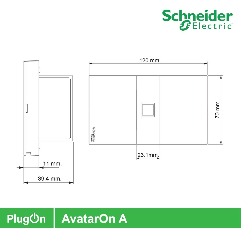 Schneider Electric ชุดเต้ารับโทรศัพท์ 6 ขา 4 สาย พร้อมฝาครอบ 1 ช่อง สีเทา | AvatarOn A | M3T01_GY+M3T1RJ4M_GY | PlugOn