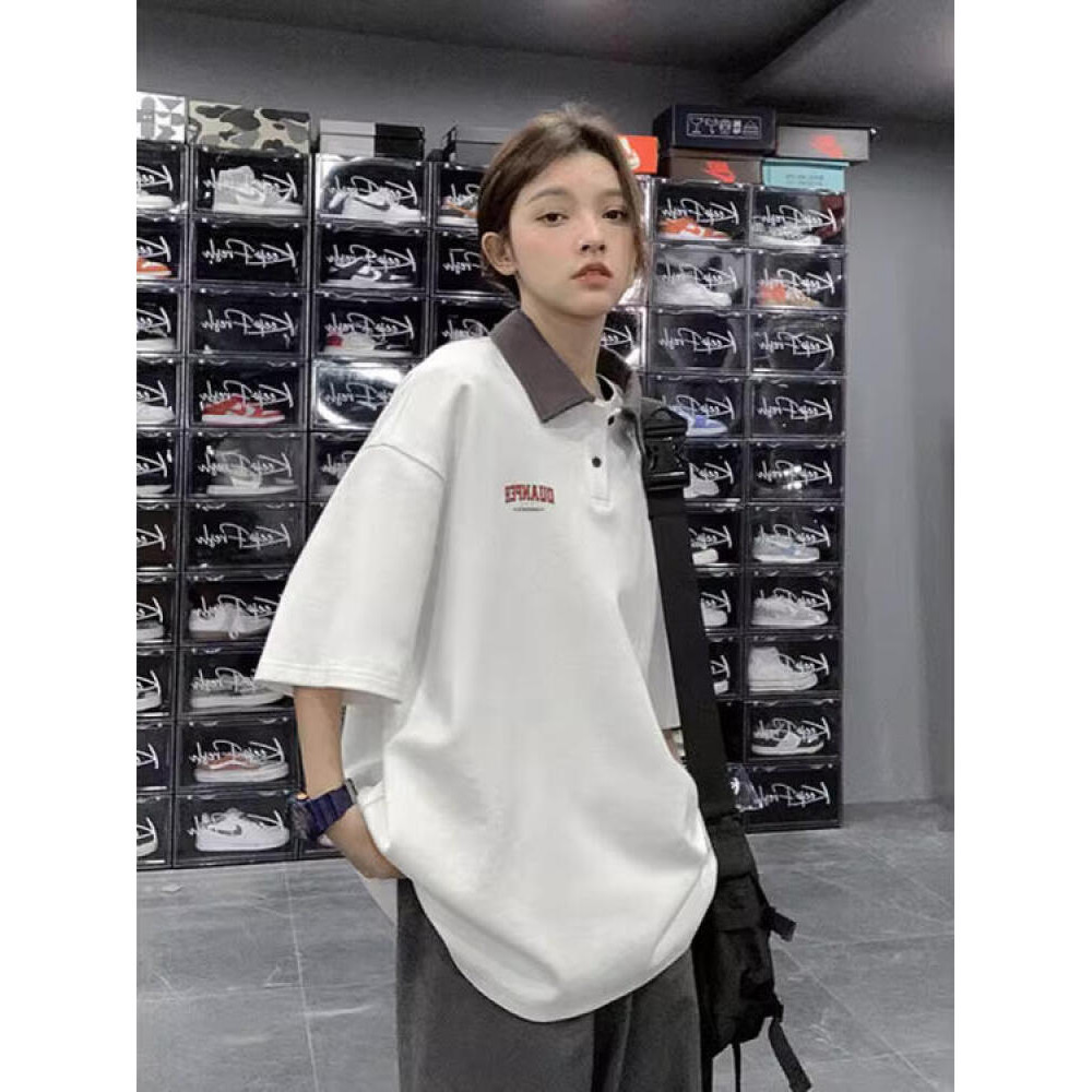 ส่งไวจากไทย SELLDA M-2XL เสื้อโปโล แขนสั้น ผู้หญิง เสื้อสาวอวบ เสื้อ oversize เกาหลี