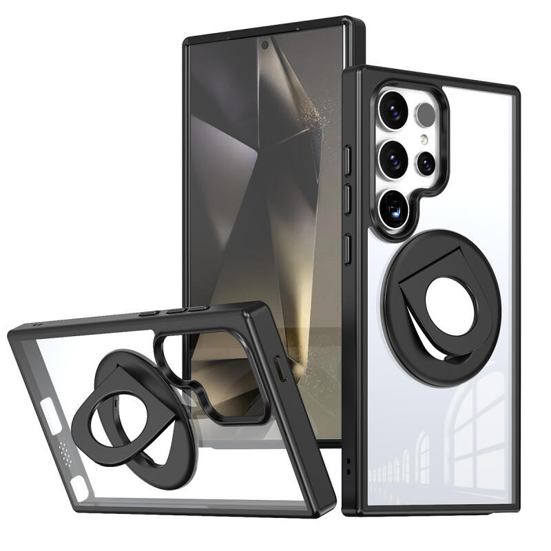 SAMSUNG หรูหราผู้ถือแหวนโปร่งใสสําหรับsamsung S24 S24Ultra S24PlusหมุนสําหรับSamsung S23 S22 S21 S20 Ultra Plus FE A32 A22 A33 A53 A73 A72 กันกระแทกปกแข็ง