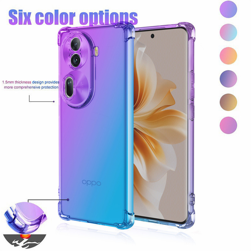 กันกระแทกไล่โทนสีtpuสําหรับoppo Reno 12 Pro Reno12 11F 11Pro 10 Pro Plus 5Gป้องกันโปร่งแสงซิลิโคนอ่อนนุ่มสําหรับReno 12PRO 11 F Reno11 11Pro