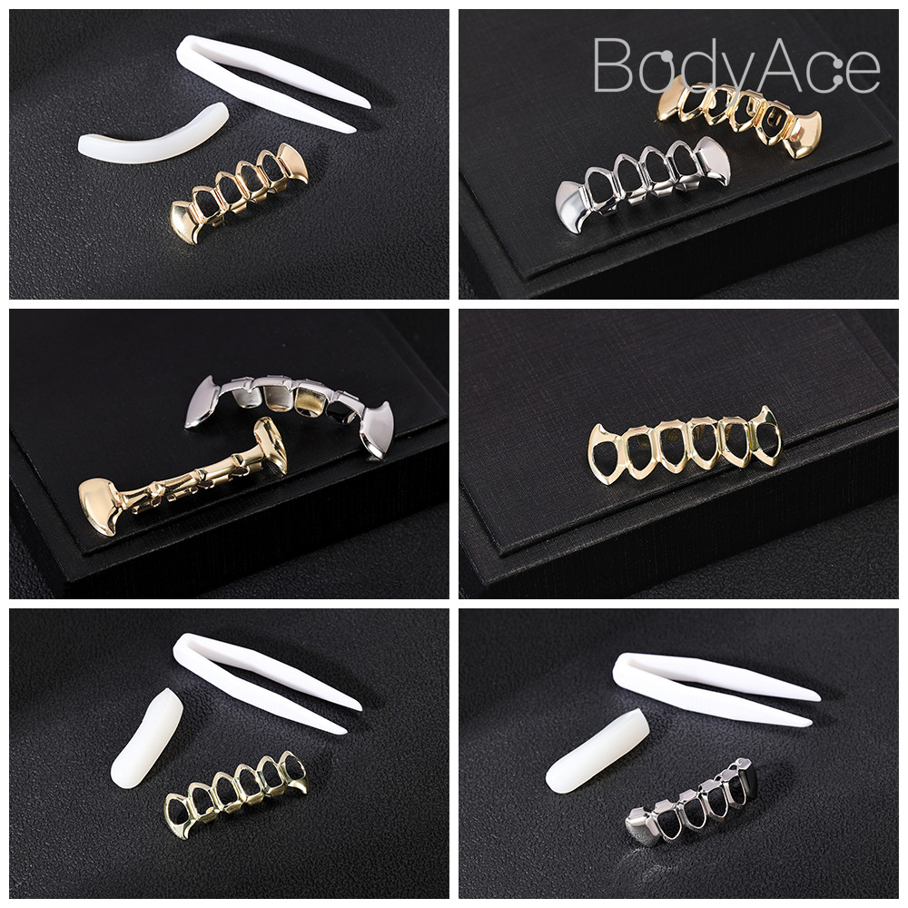 Bodyace Rapper ฟันหมวกขัดฟัน Grillz 1PC คริสตัลด ้ านล ่ าง Grillz สําหรับฟัน Hip Hop Star รูปร ่ างฟันเครื ่ องประดับ - รูปที่ 2