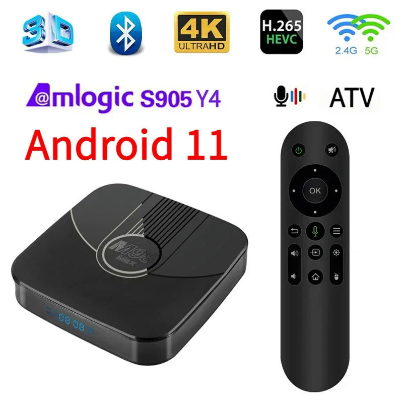 M98 Max Android 11 กล่องสมาร์ททีวี Amlogic s905y4 รองรับ 4G 5G Wi-Fi Tome BT 5.0 100m Lan ATV HD 4K 