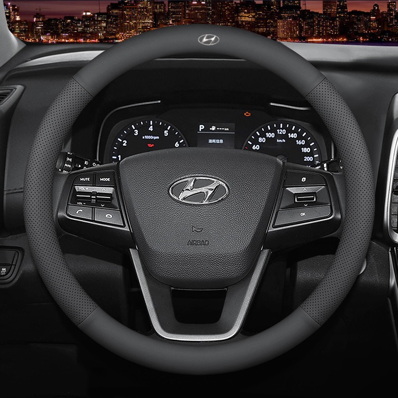 พวงมาลัยรถ Breathable Anti Slip พวงมาลัยรถป้องกันพวงมาลัย 38 ซม.สําหรับ Hyundai Elantra Accent Stare