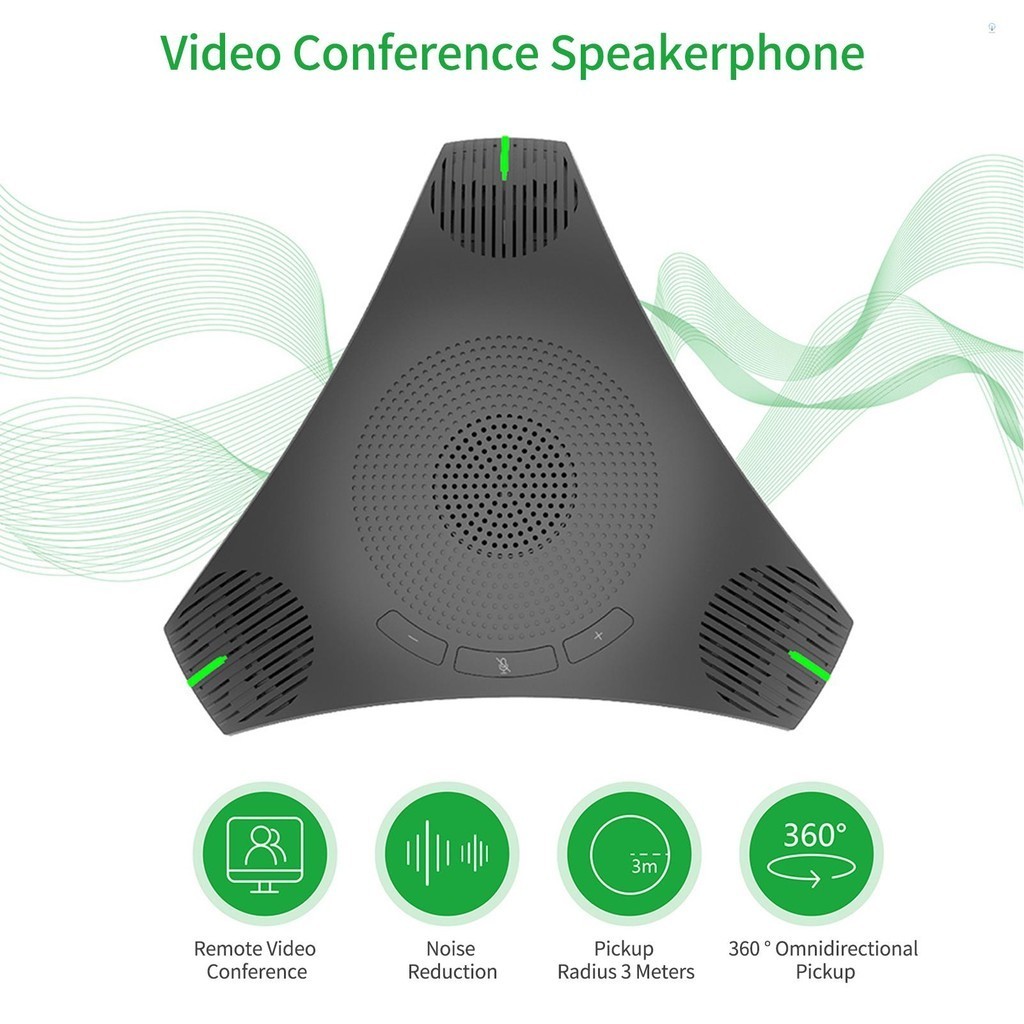 Usb Speakerphone Conference Microphone ไมโครโฟนคอมพิวเตอร์รอบทิศทาง 360° รถกระบะเสียงพร้อมปุ่มปิดเสียงสําหรับ Skype/การประชุมทางวิดีโอ/หลักสูตรออนไลน์/สตรีมมิ่งสด/เกม/แชทประจําวัน