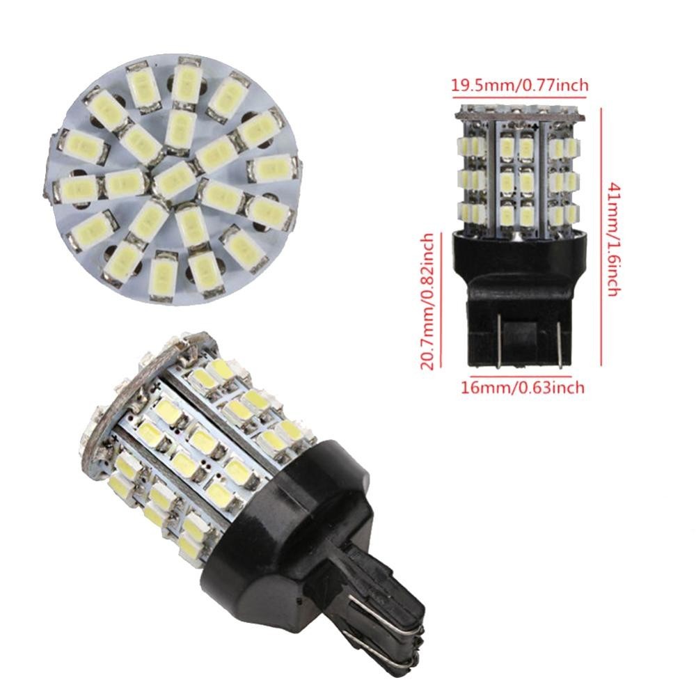 Openmall 1 ชิ ้ น T20 LED 64-SMD 1206 ไฟท ้ ายหยุดเบรคหลอดไฟสีขาว W21W 7443 7440 K1Z3 - รูปที่ 4