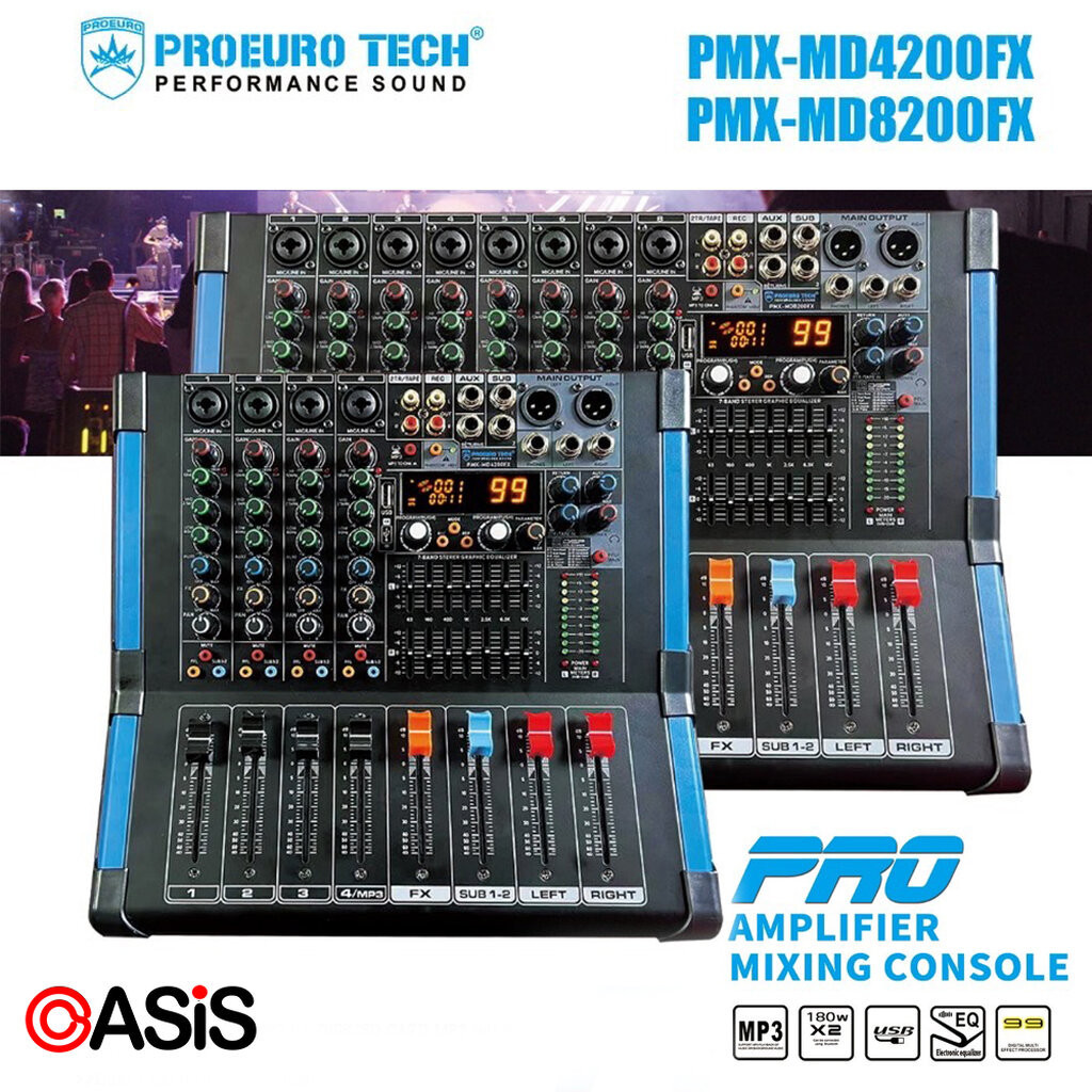 (ฟรีส่ง) PROEURO TECH PMX-MD4200FX พาวเวอร์มิกเซอร์ PROEUROTECH PMX-MD4200FX power mixer เพาเวอร์มิก