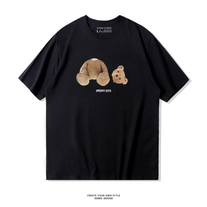 （จัดส่งตลอด 24 ชั่วโมง）HY trendy menswear Palm Angels เสื้อยืด คอกลม แขนสั้น แฟชั่น หมี ปาล์ม แองเจิ้ล kill bear unisex