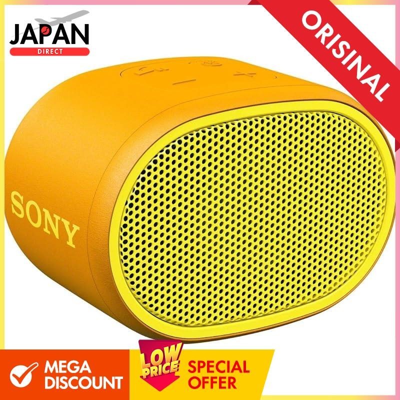 Sony (SONY) Wireless Portable Speakers SRS-XB01 Y : Waterproof Bluetooth Operable without phone, strap included, 2018 model / with microphone / Yellow