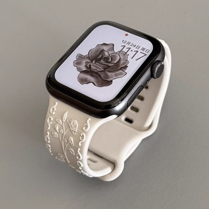 พื้นผิวลายนูนซิลิโคนเฉพาะสายนาฬิการุ่นใหม่ iWatch สำหรับ applewatch S9