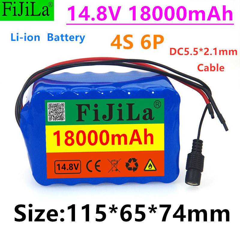 18650 Battery Pack Night Fishing Lamp Heater Miner Amplifier Battery Belt BMS 14.8 V12Ah 4S6P