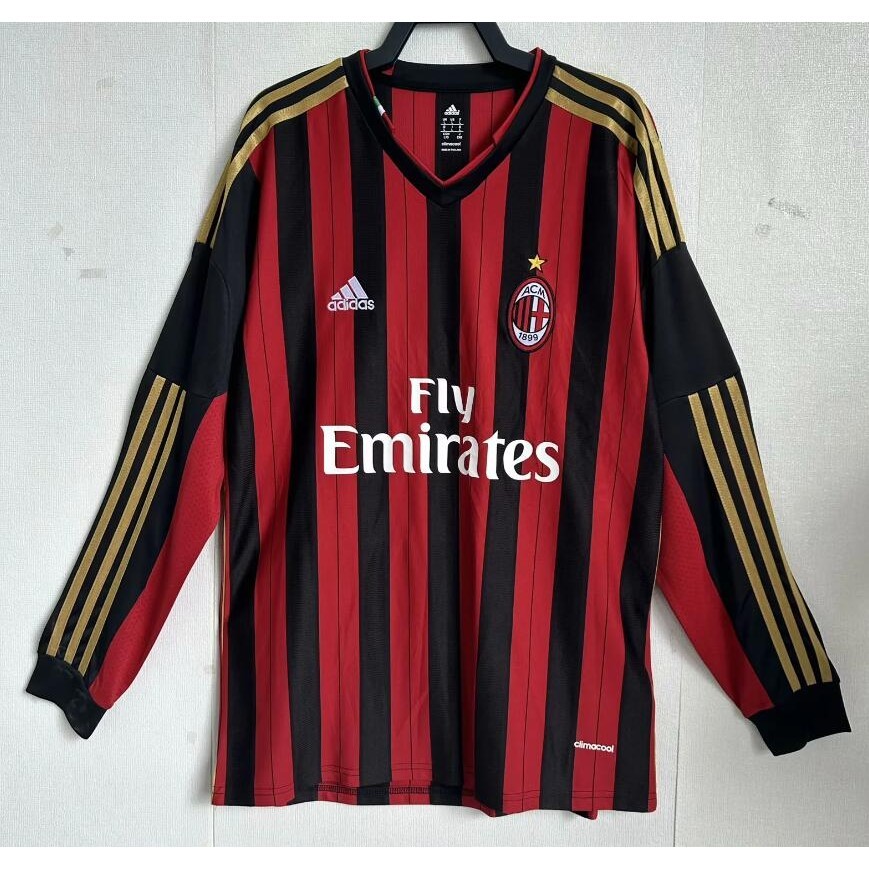 2013-14 AC Milan Home Jersey Top เสื ้ อฟุตบอลคุณภาพสูงเสื ้ อแขนยาว