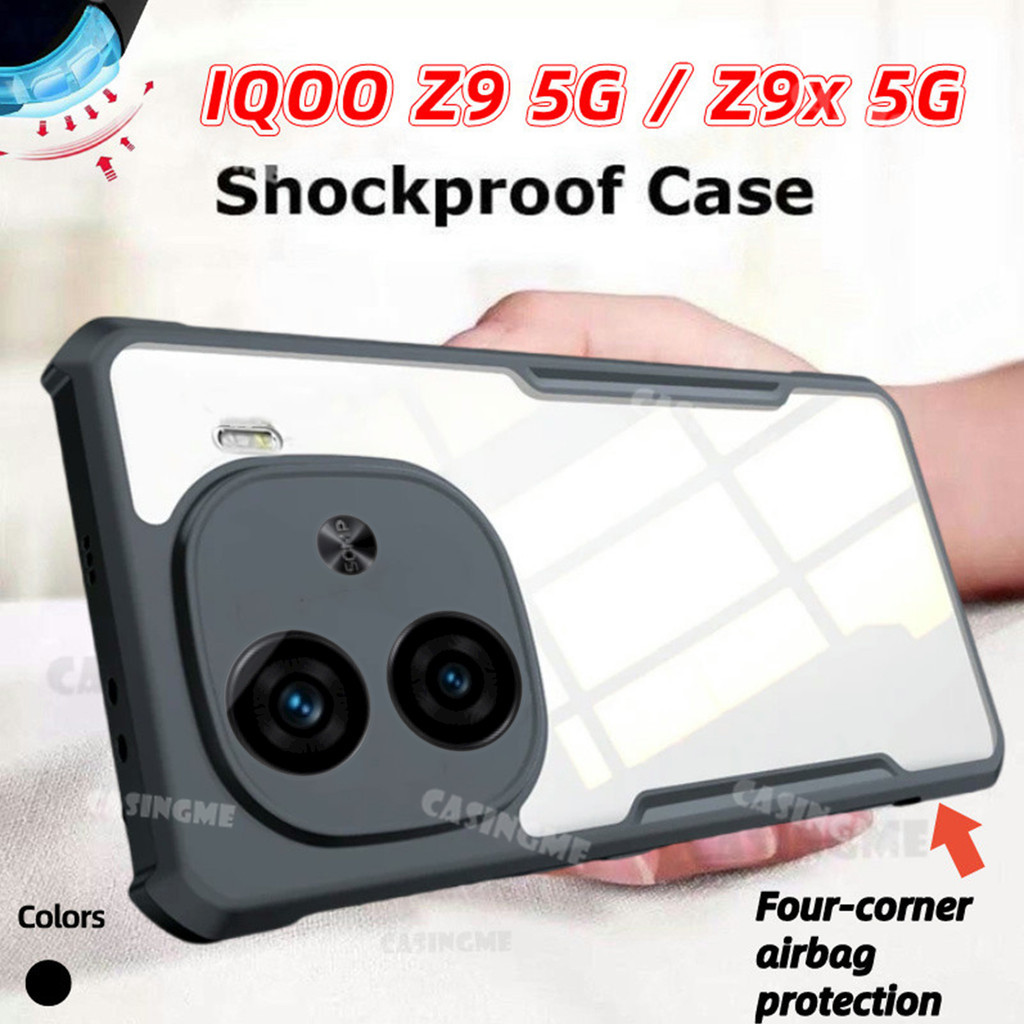 Iqoo Z9 5G 2024 Transprent AirBag สําหรับ IQOO Z9 Z9x IQOOZ9 Z 9 9X 9Z 5G 4G 2024 กันชนกันกระแทกเคสโทรศัพท์Clear Hard ฝาหลัง