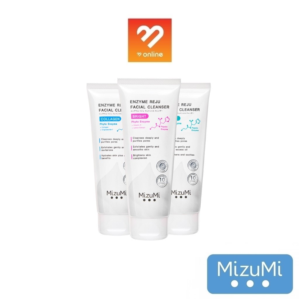 MizuMi Enzyme Reju Facial Cleanser 100 ml. มิซูมิ วิปโฟมฟองนุ่ม ทำความสะอาดผลัดเซลล์ผิวที่เสื่อมสภาพ ขจัดสิ่งสกปรกได้