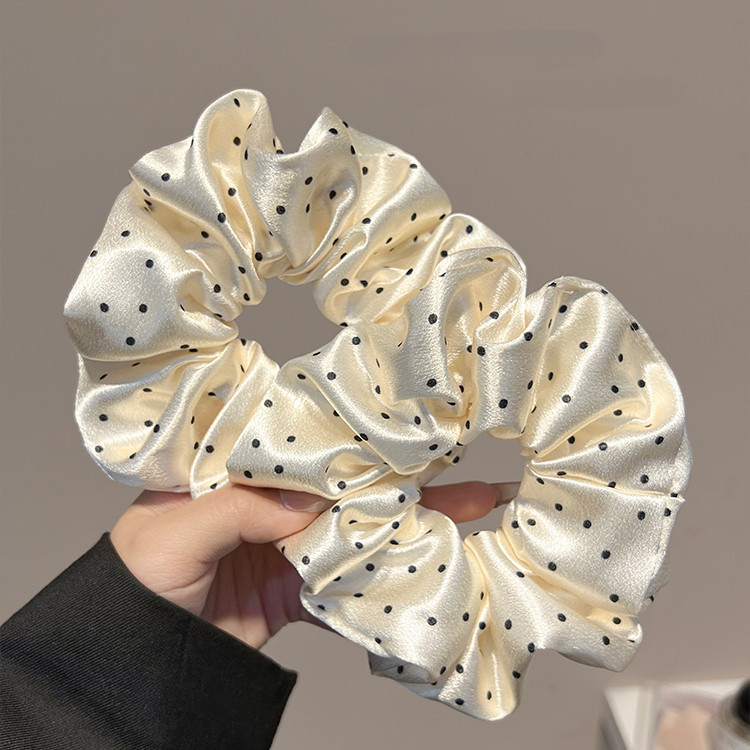 1 ชิ ้ นสีขาวจุดโบว ์ สแควร ์ ผมผูกเชือกผม Scrunchies ยางผมหางม ้ าผมอุปกรณ ์ เสริมสําหรับสาวน ่ ารัก