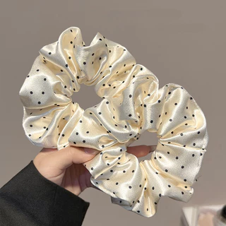 1 ชิ ้ นสีขาวจุดโบว ์ สแควร ์ ผมผูกเชือกผม Scrunchies ยางหางม ้ าผมอุปกรณ ์ เสริมสําหรับสาวน ่ ารัก