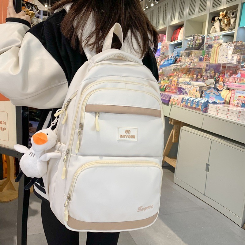 ใหม่กระเป๋านักเรียนเวอร์ชั่นเกาหลีของ อิน กระเป๋าเป้สะพายหลังหญิงที่เรียบง่ายแสงวิทยาลัยกระเป๋าเป้สะพ