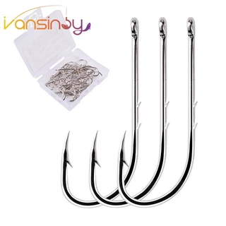 50 ชิ ้ นชุดตกปลาตะขอจับยาวคู ่ กลับ Thorns, สูงเหล ็ กคาร ์ บอน Damp Hook พร ้ อมที ่ จับตรง